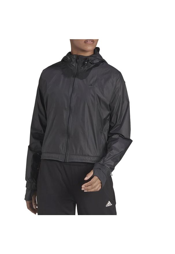 Adidas - Kurtka adidas Versatile For Elements Windbreaker H59070 - czarna. Kolor: czarny. Materiał: poliester