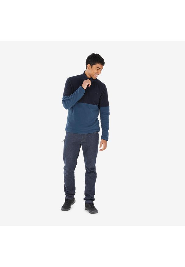 quechua - Polar turystyczny męski Quechua MH500. Kolor: niebieski. Materiał: materiał, poliester