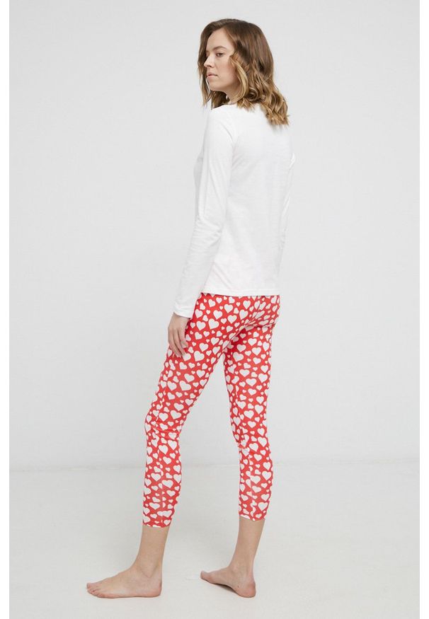 only - Only Piżama bawełniana x Disney kolor czerwony. Kolor: czerwony. Materiał: bawełna. Długość: długie. Wzór: motyw z bajki