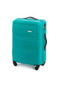 Wittchen - Średnia walizka z ABS-u tłoczona. Kolor: turkusowy. Materiał: guma. Wzór: geometria. Styl: klasyczny #10