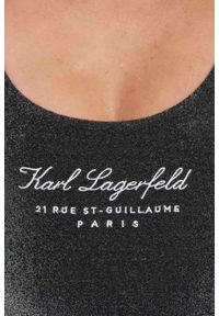 Karl Lagerfeld - KARL LAGERFELD Czarny damski jednoczęściowy strój kąpielowy Hotel Karl Lurex, Rozmiar S. Kolor: czarny #6