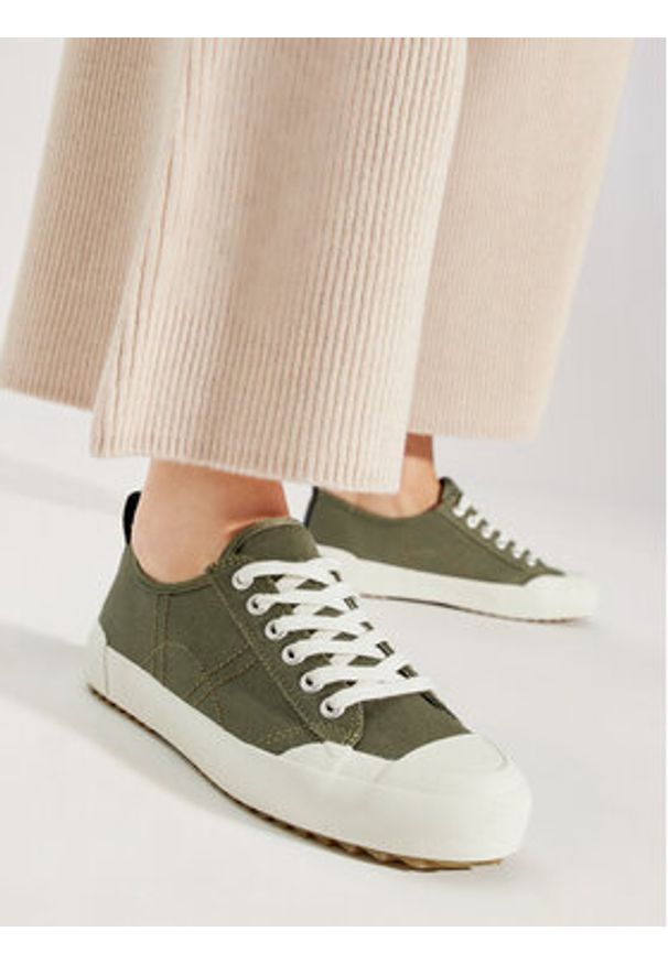 EMU Australia Trampki Hosier W13022 Khaki. Kolor: brązowy. Materiał: materiał, bawełna