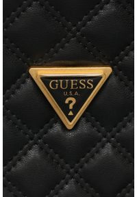 Guess - GUESS Czarna torebka Giully Tote. Kolor: czarny. Materiał: skórzane. Styl: elegancki #3