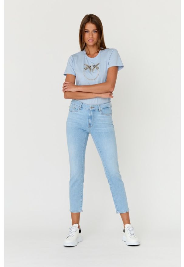 7 FOR ALL MANKIND Jasne jeansy damskie Wind Catcher, Rozmiar 28. Kolor: niebieski