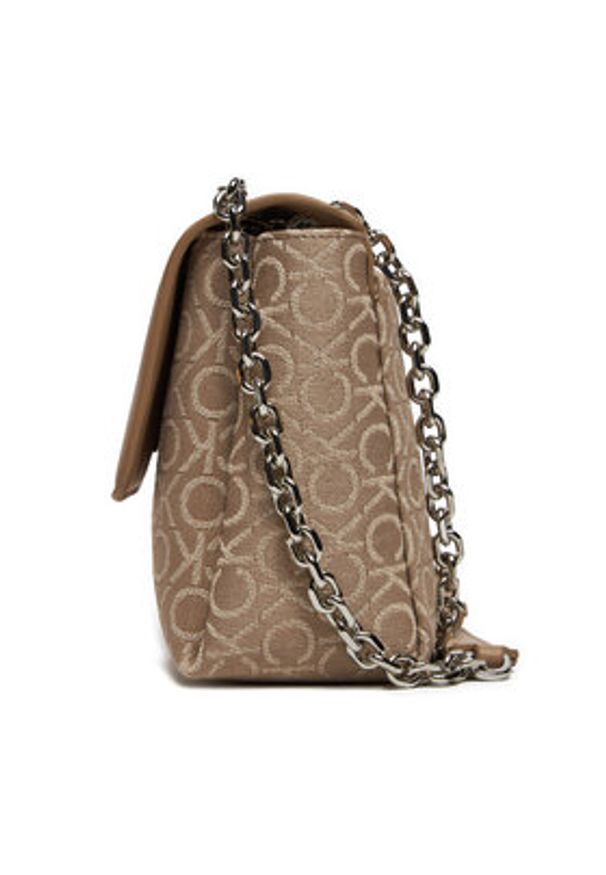 Calvin Klein Torebka Re-Lock Conv Shoulder Bag_Jqc K60K612641 Beżowy. Kolor: beżowy