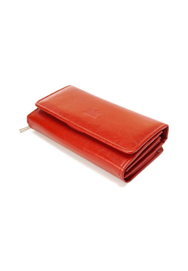 Perfekt Plus - PERFEKT PLUS P/50 A RFID SECURE czerwony, portfel damski. Kolor: czerwony. Materiał: skóra