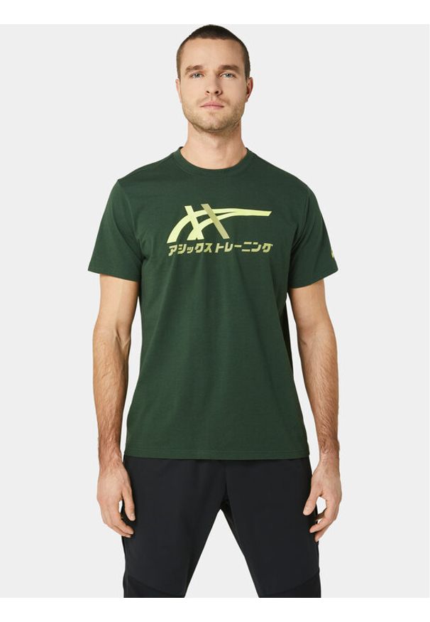 Asics T-Shirt Tiger Tee 2031D123 Zielony Ahletic Fit. Kolor: zielony. Materiał: syntetyk, bawełna