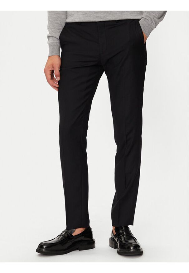 Jack & Jones Chinosy Solaris 12141112 Czarny Super Slim Fit. Kolor: czarny. Materiał: syntetyk