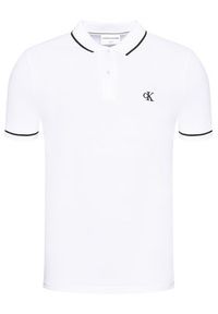Calvin Klein Jeans Polo J30J315603 Biały Slim Fit. Typ kołnierza: polo. Kolor: biały. Materiał: bawełna #4