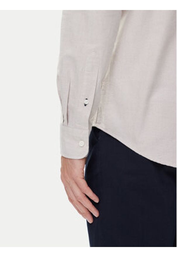 TOMMY HILFIGER - Tommy Hilfiger Koszula Solid Heritage MW0MW35774 Beżowy Regular Fit. Kolor: beżowy. Materiał: bawełna