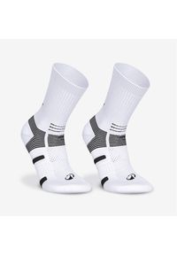 KIPSTA - Skarpety do piłki ręcznej podwyższone Kipsta HB500 MID x2. Kolor: czarny, wielokolorowy, biały. Materiał: poliamid, bawełna, materiał, elastan. Wzór: ze splotem. Sport: piłka ręczna #1