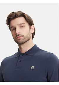Moose Knuckles Polo Everett M34MT712 Granatowy Slim Fit. Typ kołnierza: polo. Kolor: niebieski. Materiał: bawełna #3