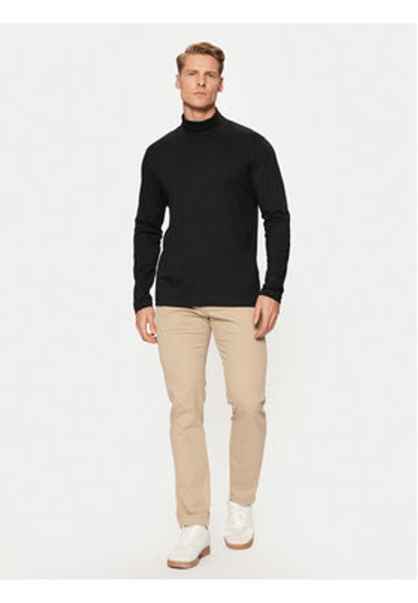Jack & Jones - Jack&Jones Golf Blabushwick 12261397 Czarny Regular Fit. Typ kołnierza: golf. Kolor: czarny. Materiał: bawełna