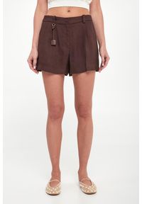 Elisabetta Franchi - Szorty damskie lniane ELISABETTA FRANCHI. Materiał: len
