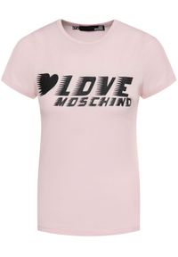 Love Moschino - LOVE MOSCHINO T-Shirt W4F7358E 1698 Różowy Regular Fit. Kolor: różowy. Materiał: bawełna #1