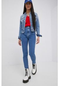 Tommy Jeans jeansy MELANIE BF6231 damskie high waist. Stan: podwyższony. Kolor: niebieski