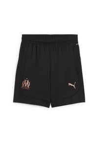 Puma - Młodzieżowe szorty treningowe Olympique Marsylia PUMA Black Copper Metallic. Kolor: czarny, szary, wielokolorowy. Sport: piłka nożna