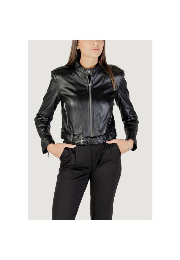 only - Kurtka Kobieta ONLY ONLSADIE FAUX LEATHER JACKET CC OTW. Kolor: czarny. Materiał: materiał