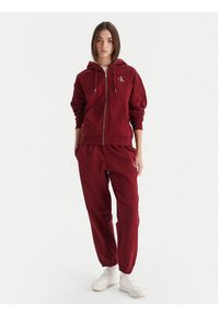 Calvin Klein Jeans Bluza Monologo LV047B270G Bordowy Regular Fit. Kolor: czerwony. Materiał: bawełna #4