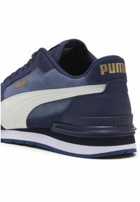 Puma - Sneakersy zamszowe unisex ST Runner v4 PUMA Black White Silver Metallic. Kolor: wielokolorowy, niebieski, szary. Materiał: zamsz