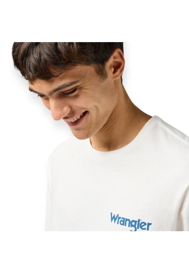 Wrangler - MESKA KOSZULKA WRANGLER GRAPHIC TEE WORN WHITE 112362835