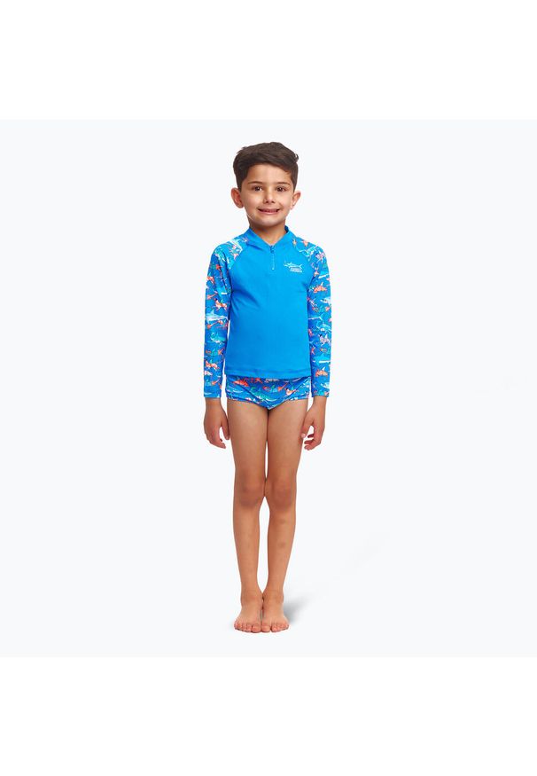 FUNKY TRUNKS - Longsleeve do pływania dziecięcy Funky Trunks Zippy Rash Vest. Kolor: niebieski