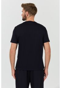 Armani Exchange - ARMANI EXCHANGE Granatowy męski t-shirt ze srebrnym logo, Rozmiar XXL. Kolor: niebieski #4