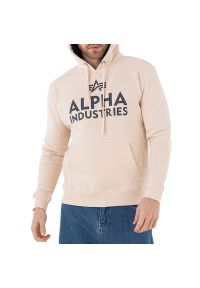 Bluza Alpha Industries Foam Print Hoodie 143302578 - beżowa. Typ kołnierza: kaptur. Kolor: beżowy. Materiał: bawełna, poliester. Wzór: nadruk. Styl: klasyczny, sportowy #1