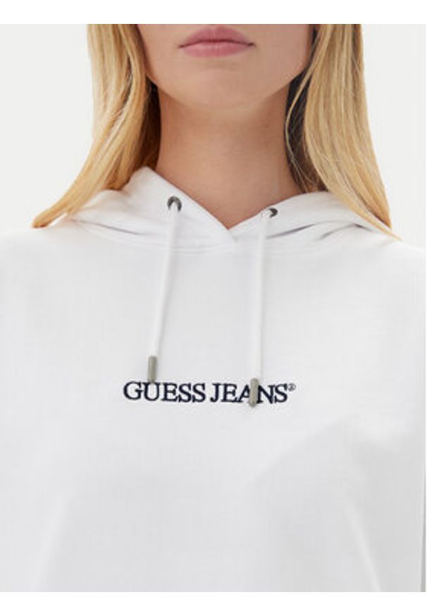 Guess Jeans Bluza W5RQ27 K68I4 Biały Oversize. Kolor: biały. Materiał: bawełna