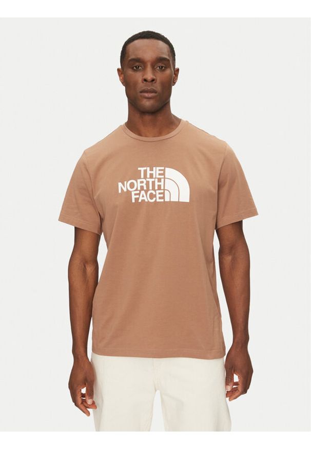 The North Face T-Shirt Easy NF0A8A6C Brązowy Regular Fit. Kolor: brązowy. Materiał: syntetyk, bawełna