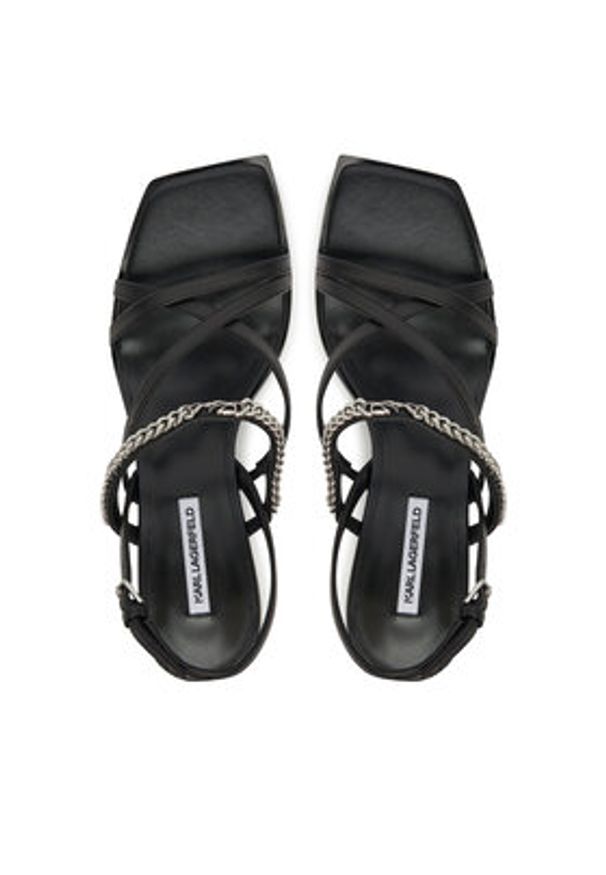 Karl Lagerfeld - KARL LAGERFELD Sandały Karmel KL33625 Czarny. Kolor: czarny. Materiał: skóra