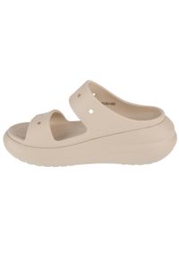 Mules Femme Mules Crocs CLASSIC CRUSH SANDAL Beige Beige. Kolor: szary, beżowy. Materiał: materiał, syntetyk. Styl: sportowy #2