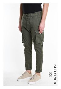 Xagon Man Spodnie | A2503 2CR4076 | Mężczyzna | Zielony. Okazja: na co dzień. Kolor: zielony. Materiał: elastan, bawełna. Styl: vintage, casual #4