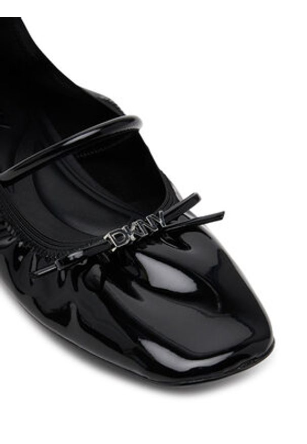 DKNY Baleriny K1525268 Czarny. Kolor: czarny. Materiał: skóra