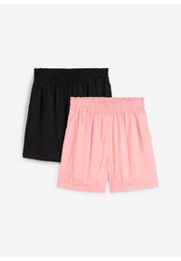 bonprix - Szorty z gumką w talii z miękkiej wiskozy (2 pary). Kolor: czarny. Materiał: wiskoza #1
