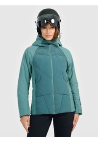 4f - 4F Kurtka puchowa narciarska z wypełnieniem Primaloft Silver damska - oliwkowa M. Kolor: wielokolorowy, oliwkowy, brązowy. Materiał: puch. Wzór: gładki. Sezon: zima #1