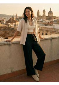 Sinsay - Bawełniany top na ramiączkach - kremowy. Kolor: kremowy. Materiał: bawełna. Długość rękawa: na ramiączkach #1