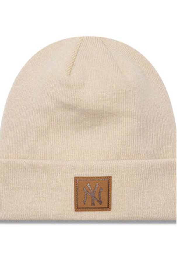 New Era Czapka Team Patch Cuff Bea 60565198 Beżowy. Kolor: beżowy. Materiał: materiał