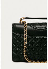 Tory Burch Torebka skórzana kolor czarny. Kolor: czarny. Materiał: skórzane. Rodzaj torebki: na ramię #3