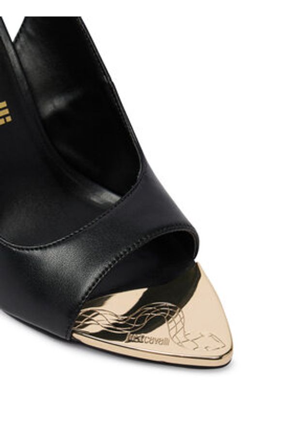 Just Cavalli Sandały 80RA3S56 ZPB90 Czarny. Kolor: czarny. Materiał: skóra