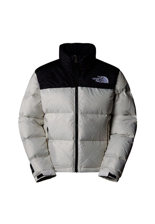 Kurtka The North Face 1996 Retro Nuptse 0A3XEO5IX1 - biało -czarna. Kolor: biały, wielokolorowy, czarny. Materiał: puch, nylon. Wzór: aplikacja. Sezon: lato. Styl: retro