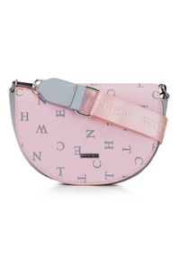 Wittchen - Damska listonoszka saddle bag w litery. Kolor: różowy. Wzór: nadruk, paski, gładki. Materiał: skórzane. Styl: elegancki, klasyczny. Rodzaj torebki: na ramię #1