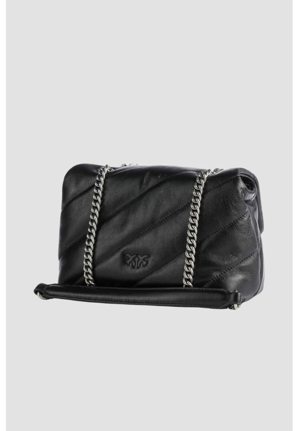 Pinko - PINKO Czarna kopertówka Love Puff Mini Cl Sheep Nappa. Kolor: czarny. Materiał: skórzane, pikowane. Styl: klasyczny, elegancki