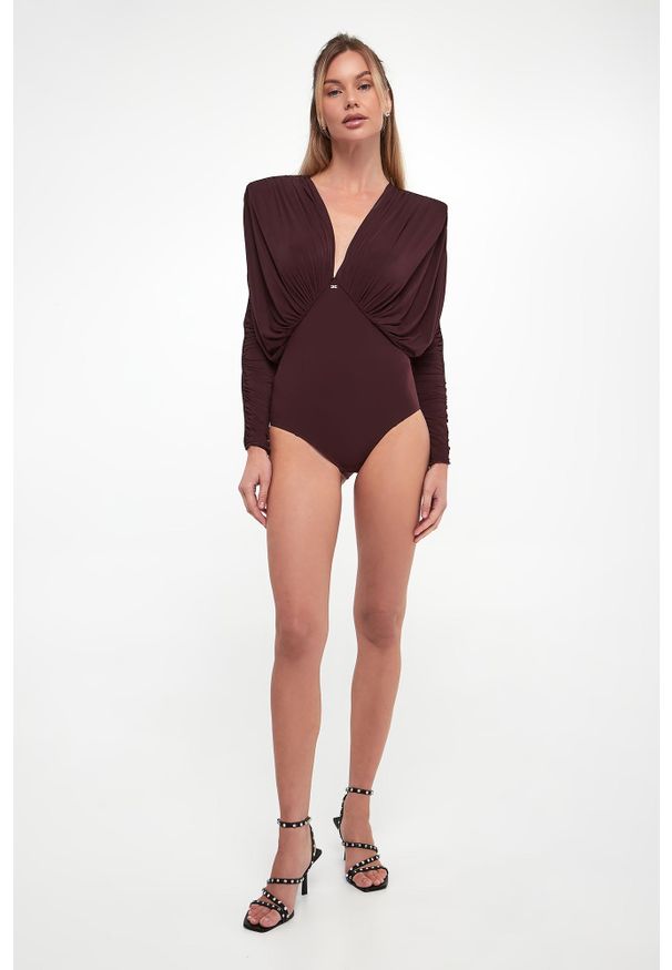 Elisabetta Franchi - Body damskie marszczone ELISABETTA FRANCHI