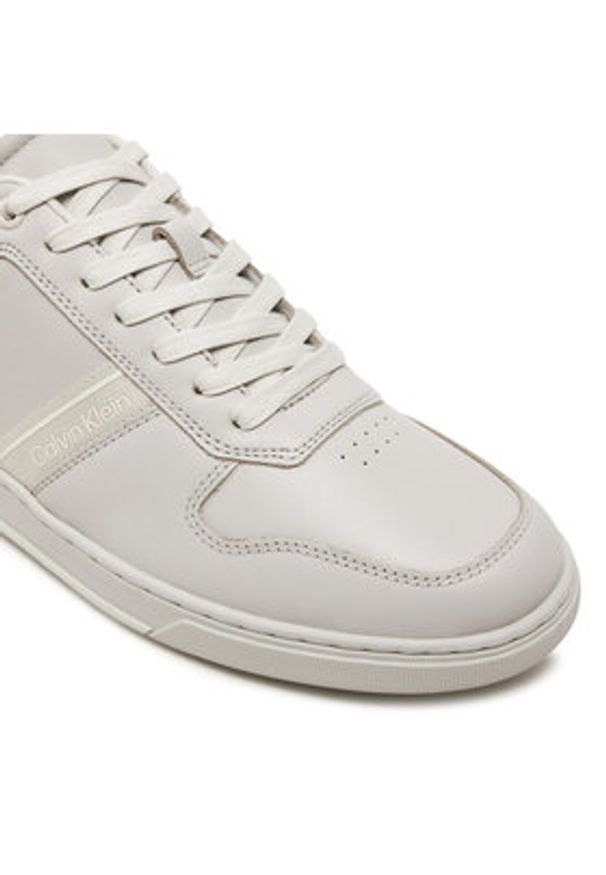 Calvin Klein Sneakersy Low Top Lace Up Logo HM0HM01491 Szary. Kolor: szary. Materiał: skóra