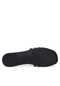 TOMMY HILFIGER - Tommy Hilfiger Klapki Th Script Flat Mule Lth FW0FW09368 Czarny. Kolor: czarny. Materiał: skóra #6
