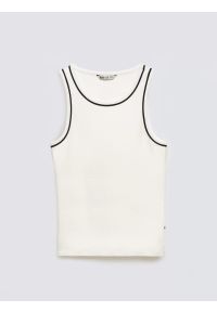 Big-Star - Top damski z kontrastowym wykoŅczeniem biały Lessa 100. Kolor: biały. Materiał: dzianina, materiał. Sezon: lato. Styl: elegancki, klasyczny, retro, sportowy #2