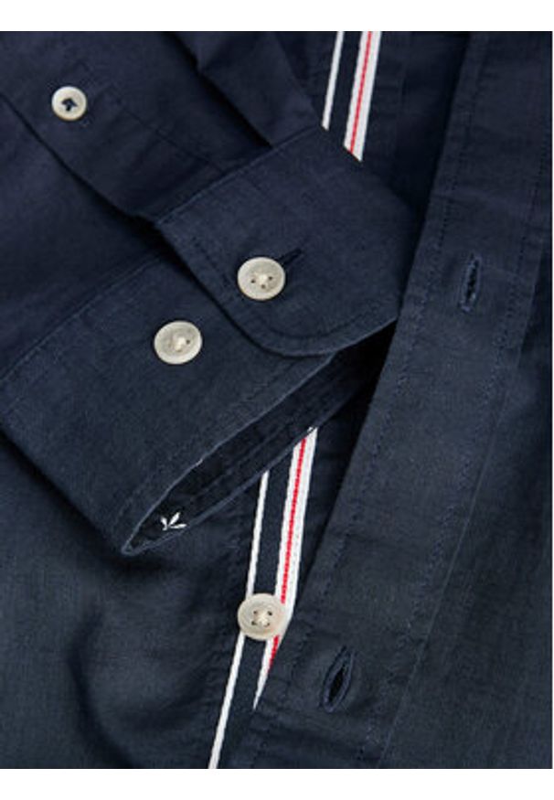 Jack & Jones Koszula Henry 12289197 Granatowy Regular Fit. Kolor: niebieski. Materiał: bawełna