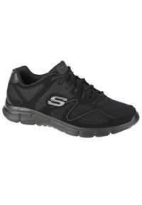 skechers - Męskie VERSE FLASH POINT Sneakersy Czarny. Kolor: czarny. Materiał: skóra, poliester, materiał. Sport: turystyka piesza