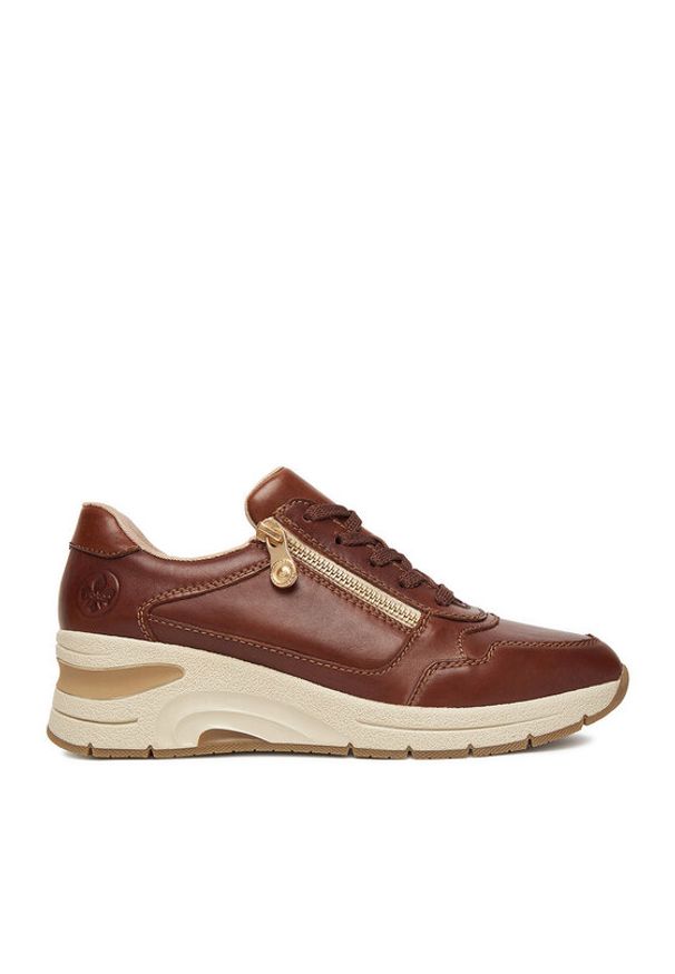 Rieker Sneakersy N9301-25 Brązowy. Kolor: brązowy. Materiał: skóra